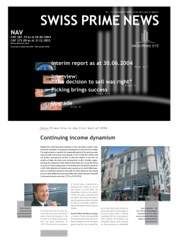 Continuing income dynamism Interim report as at 30.06.2004