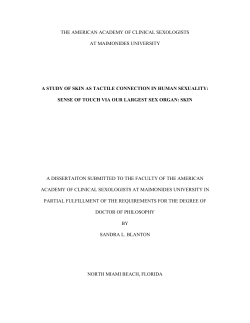 A Study of Skin as Tactile Connection in Human Sexuality