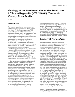 Geology of the Southern Lobe of the Brazil Lake LCT