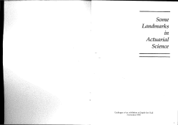 Some landmarks in Actuarial Science