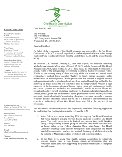 OHC Letter to The White House