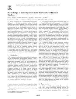 Phase changes of ambient particles in the Southern Great