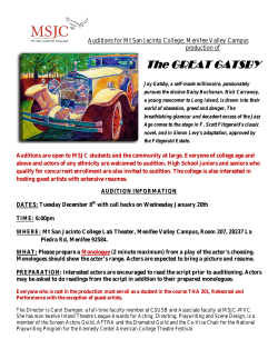 The GREAT GATSBY - Mt. San Jacinto College
