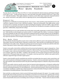 Bioassessment Fact Sheets - Florida Department of Environmental