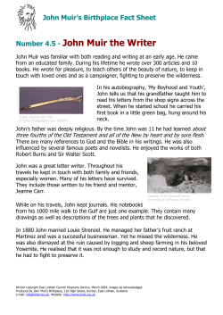 John Muir the Writer - John Muir`s Birthplace