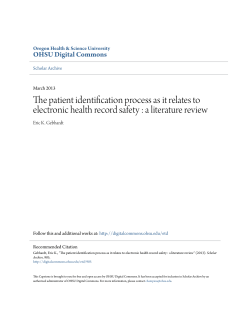 The patient identification process as it relates to electronic health