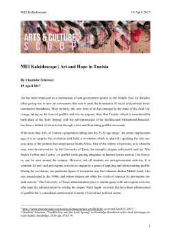MEI Kaleidoscope | Art and Hope in Tunisia - MEI-NUS