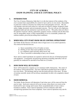 Snow Plowing Policy