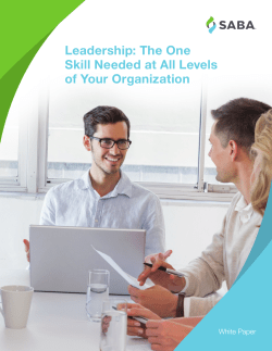 Leadership: The One Skill Needed at All Levels of Your Organization