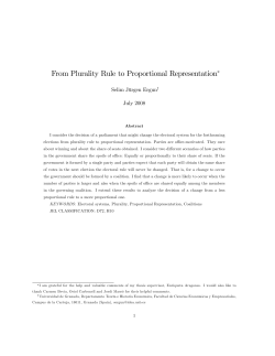 From Plurality Rule to Proportional Representation