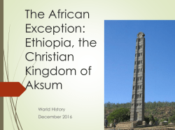The African Exception: Ethiopia, the Christian Kingdom of Axum