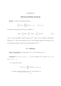 Riemann-Stieltjes Integrals