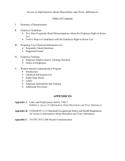 Preparing Your Chemical Information List