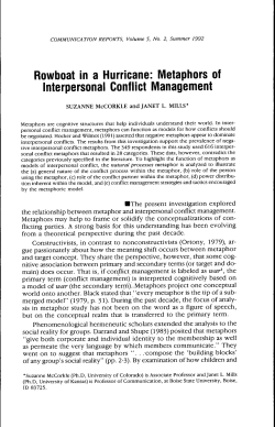 Rowboat in a Hurricane: Metaphors of Interpersonal Conflict