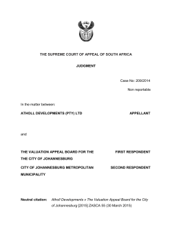 THE SUPREME COURT OF APPEAL OF SOUTH AFRICA