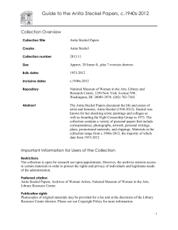 Anita Steckel Papers - National Museum of Women in the Arts