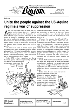 Unite the people against the US-Aquino regime`s war of suppression