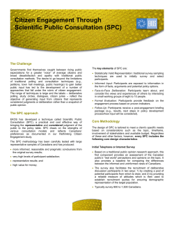 Citizen Engagement Through Scientific Public Consultation (SPC)