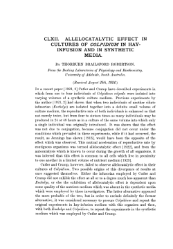 clxii. allelocatalytic effect in cultures of colpidium in hay
