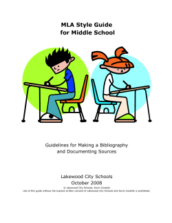 MLA Style Guide for Middle School