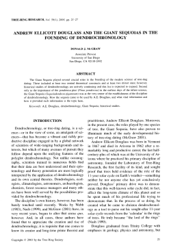 ANDREW ELLICOTT DOUGLASS AND THE GIANT SEQUOIAS IN