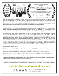 JLY-Down Syndrome DVD Order Form July 2014.pub