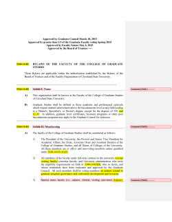 Approved by Graduate Council March 18, 2015 Approved by greater