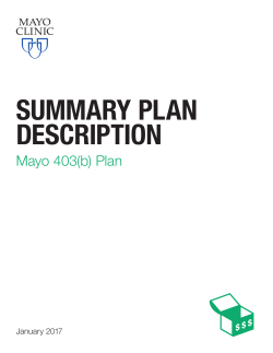Summary Plan Desc - Mayo 403B Plan - MC5500-86