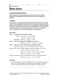 Math Skills Scientific Notation