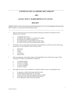 UNITED STATES ACADEMIC DECATHLON&reg; ART LEVEL TEST 3