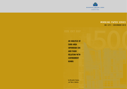 An Analysis of euro Area Sovereign CDS and - ECB