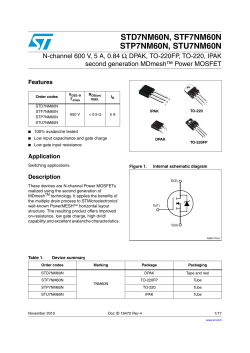 N-channel 600 V, 5 A, 0.84 , DPAK, TO-220FP, TO