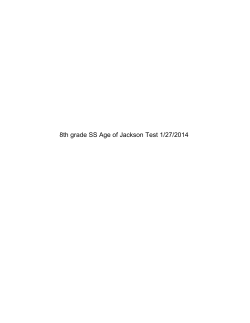8th grade SS Age of Jackson Test 1/27/2014