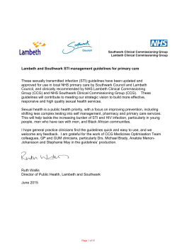 Lambeth and Southwark STI management guidelines for primary