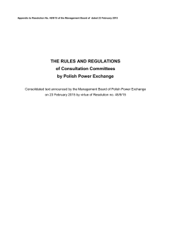 THE RULES AND REGULATIONS of Consultation Committees by