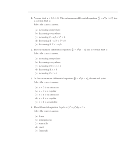 1. Assume that a > 0, b > 0. The autonomous differential equation