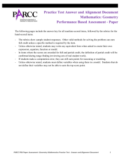 Geometry Performance Based Assessment - Paper