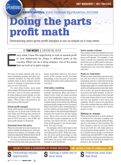 Doing the parts profit math