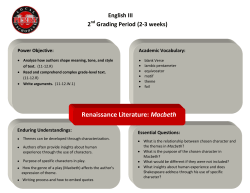 Renaissance Literature: Macbeth