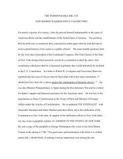 THE INDISPENSABLE MR. JAY AND GEORGE WASHINGTON`S