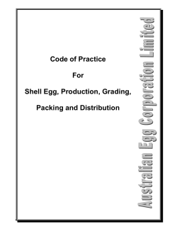 Code of Practice For Shell Egg, Production, Grading, Packing and