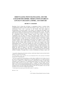 orientalism, postcolonialism, and the achaemenid empire