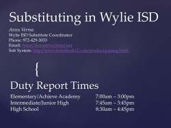 Important Information for Subs