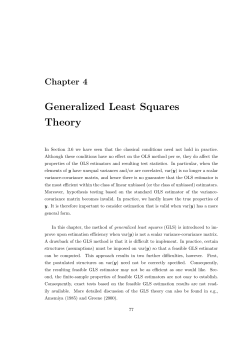 Generalized Least Squares Theory
