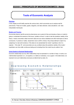 ECO101-Notes-Ch 1A-Tools of Economic Analysis