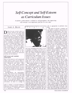 Self-Concept and Self-Esteem as Curriculum Issues