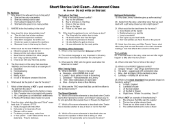 Short Stories Test - Mr. Broviak`s Website