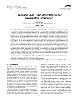 Promised Lead-Time Contracts Under Asymmetric Information