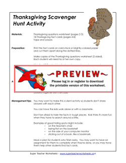 Thanksgiving Scavenger Hunt Activity