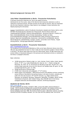 National background: Germany 2015 Jutta Weber (Staatsbibliothek